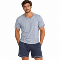 Pijama Masculino Algodão Cinza e Marinho